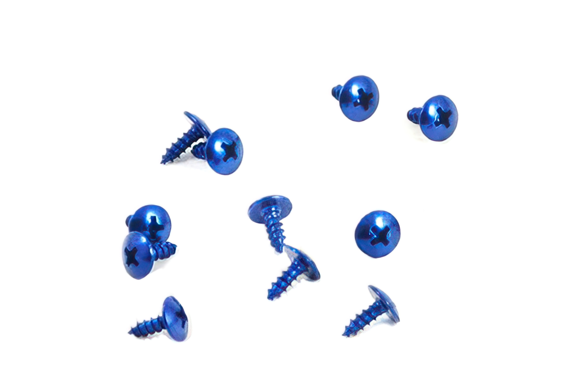 Parafusos dos Plásticos M4x12 Aluminio Azul (x10)