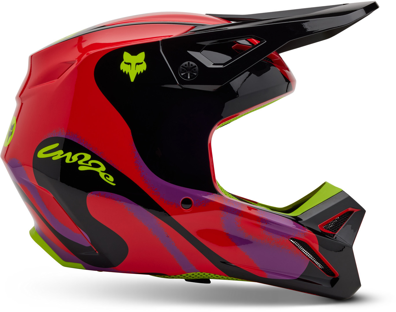 CAPACETE FOX V1 TOXSYK VERMELHO FLUO 1