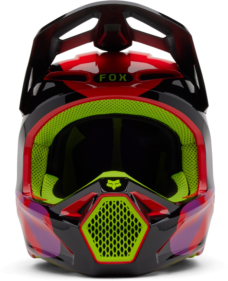 CAPACETE FOX V1 TOXSYK VERMELHO FLUO 2