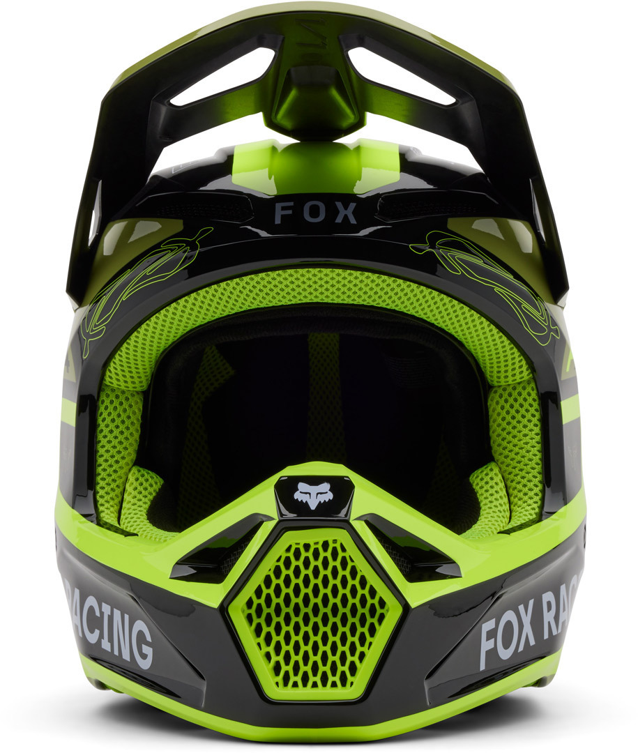 CAPACETE FOX V1 STATK AMARELO/VERMELHO 2