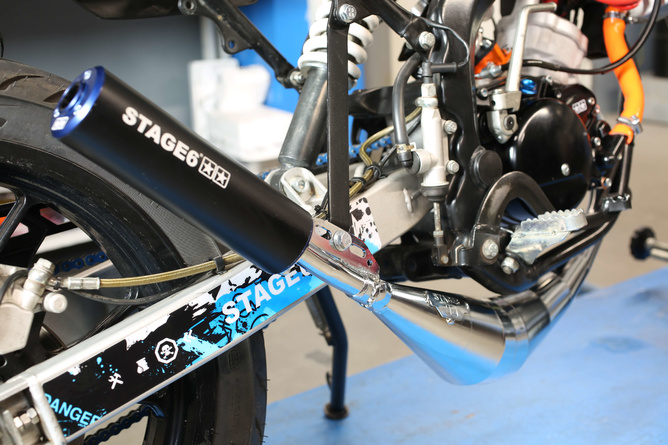 ESCAPE STAGE6 STREETRACE CNC CROMADO DERBI/ BETA/SHERCO / DT50X AM6 1