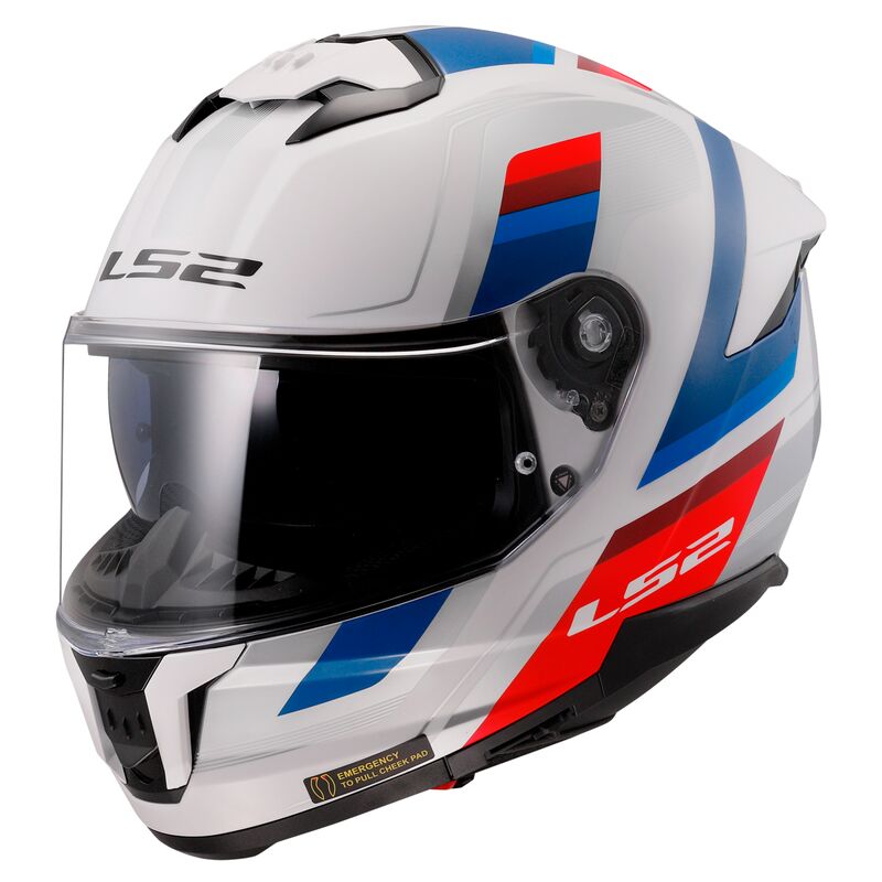 CAPACETE LS2 FF808 STREAM II VINTAGE BRANCO/AZUL/VERM