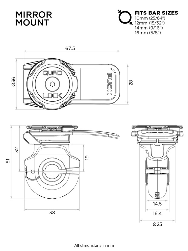 Suporte Quad Lock QLM-MIR-2 para espelho retrovisor 1