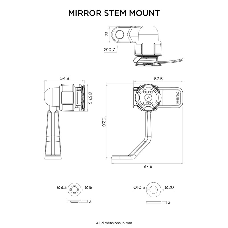 SUPORTE TELEMOVEL DE ESPELHO  QUADLOCK  5