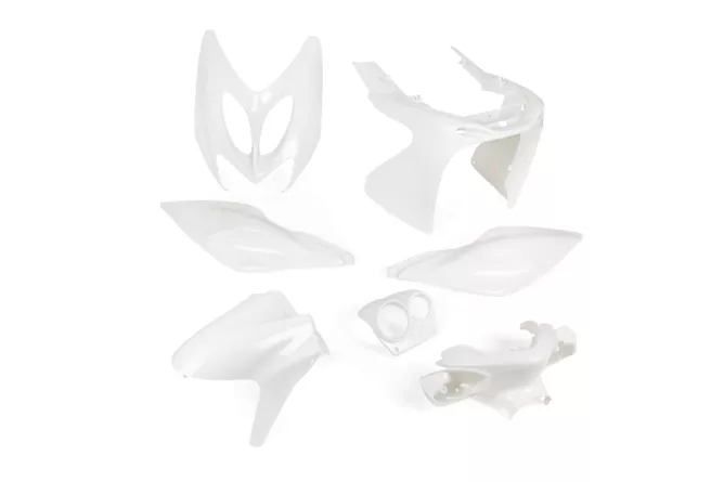 KIT PLASTICOS 8 PEÇAS AEROX BRANCO 0