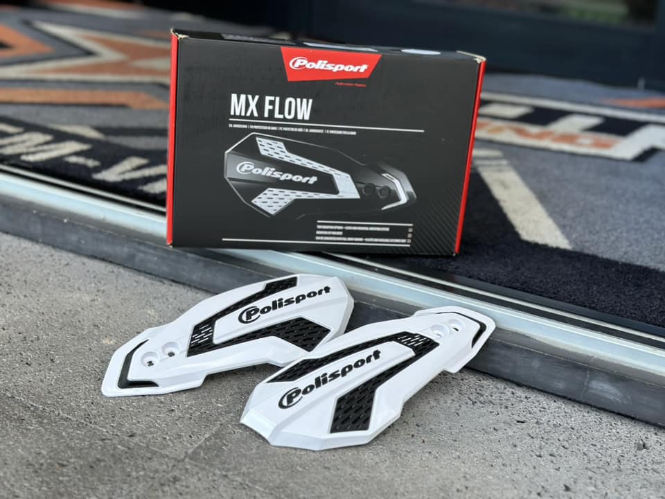 PROTECAO DE MAO POLISPORT MX FLOW BRANCO/PRETO 1