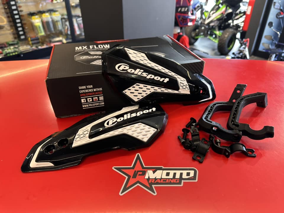 PROTECAO DE MAO POLISPORT MX FLOW PRETO/BRANCO 1