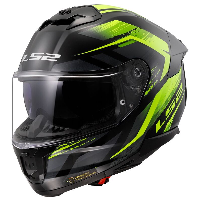 CAPACETE LS2 FF808 STREAM II FURY BLACK H-V YELLOW 0