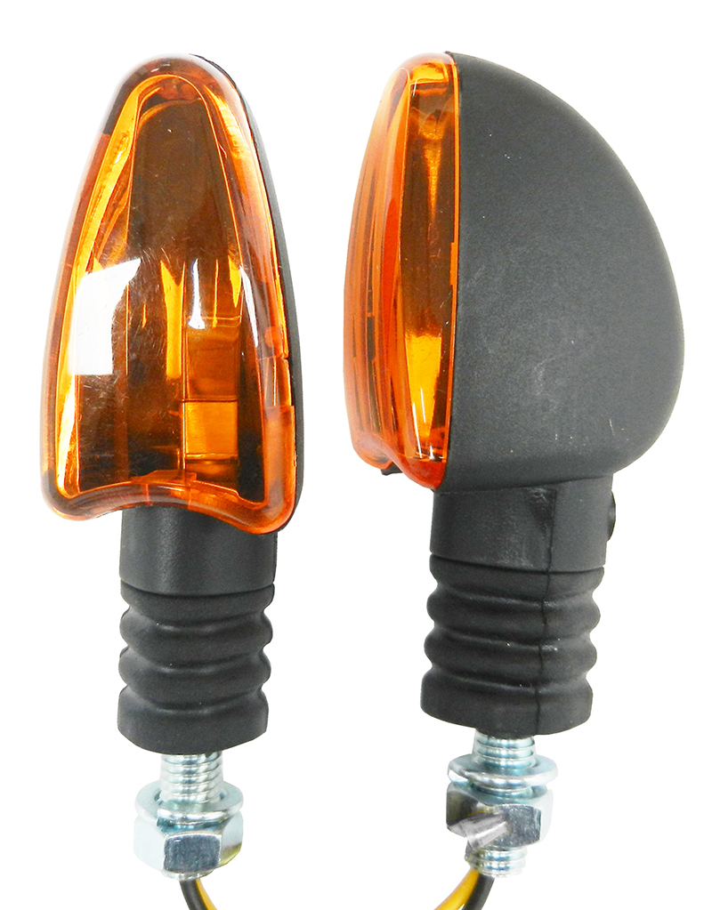 PISCA PAR UNIV CURTO TRIANGULAR PRETO VIDRO LARANJA 0