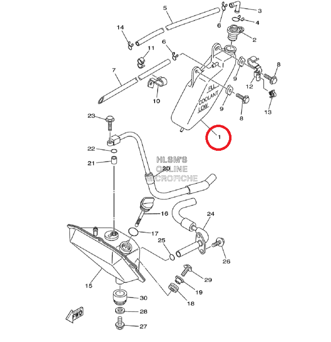 RESERVATORIO ANTICONGELANTE YFZ450 ORIGEM 0