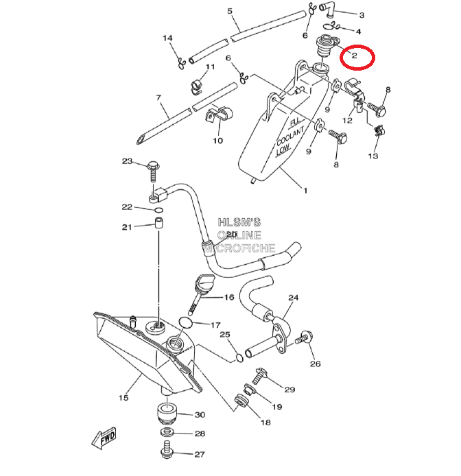 TAMPA DO RESERVATORIO DE AGUA YFZ450 ORIGEM 0
