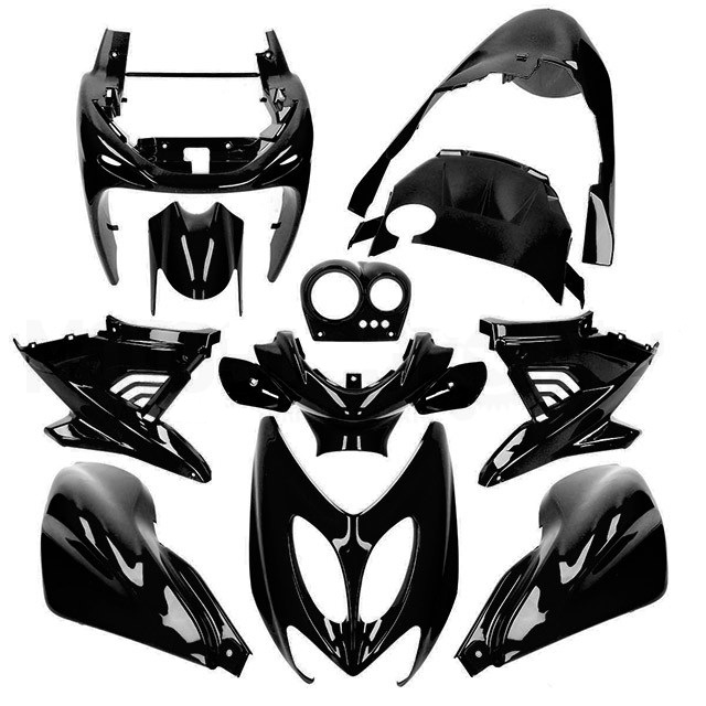 KIT PLASTICOS 11 PEÇAS AEROX PRETO 0