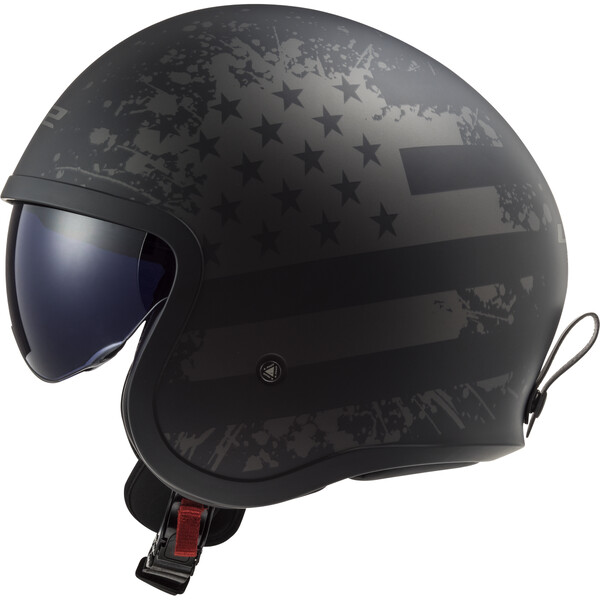 CAPACETE LS2 OF599 SPITFIRE II PRETO MATT FLAG 0