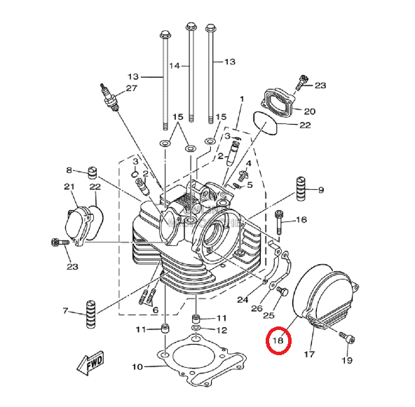 VEDANTE YFM350 ORIGEM Nº18 93211-06635 0