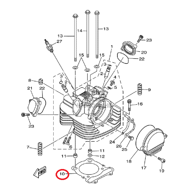 JUNTA CABEÇA YFM350 ORIGEM Nº10 1UY-11181-01 0