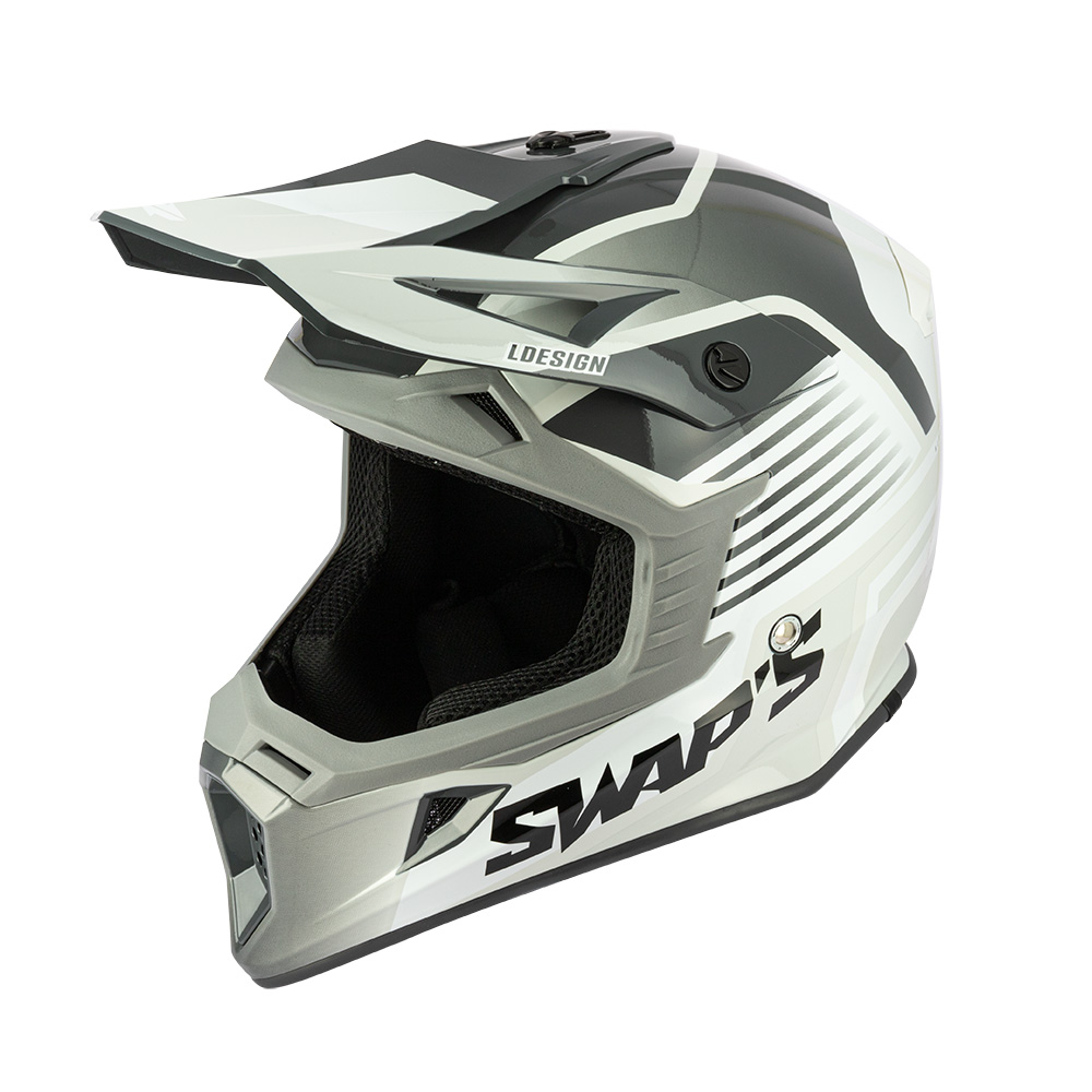 CAPACETE SWAP´S BLUR S818 CINZA BRANCO PRETO 0