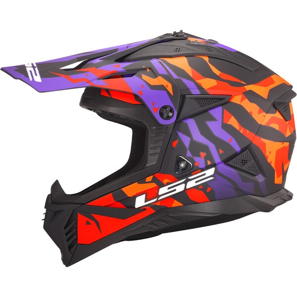 CAPACETE LS2 MX708 FAST II GROTESK MATT LARANJA /ROXO 0